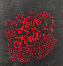 Load image into Gallery viewer, Embroidery Sack - Love to Knit