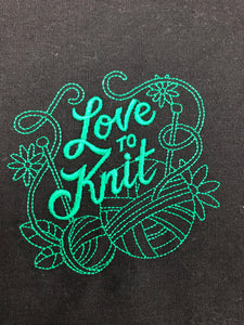 Embroidery Sack - Love to Knit