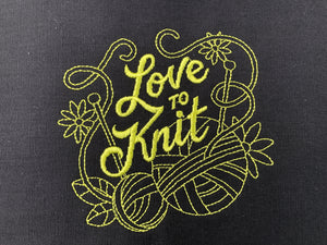 Embroidery Sack - Love to Knit